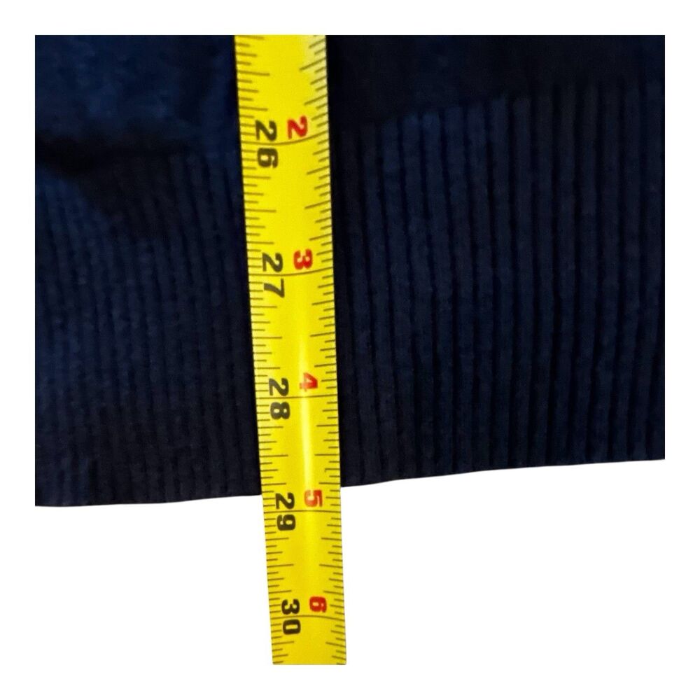 Eddie Bauer Sweater Mens XL Blue Cotton Cashmere Blend V Neck Knit Pullover - Picture 4 of 13